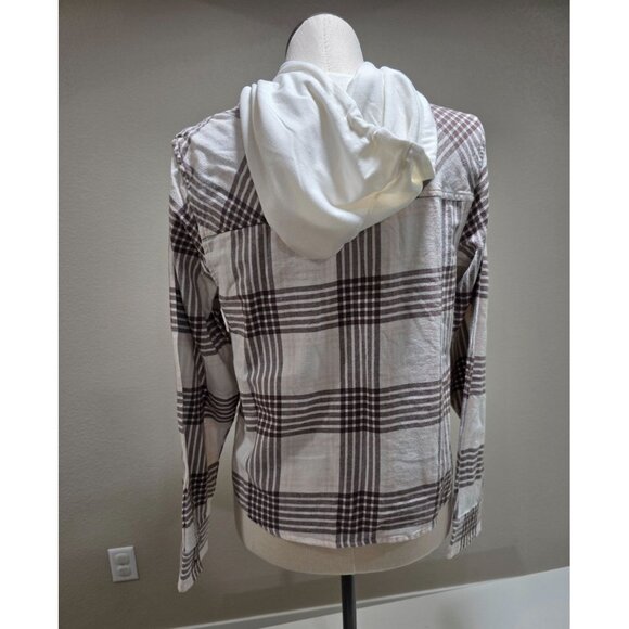 Plaid Hooded Shrunken Shirt Jacket XL By SO - Picture 4 of 5